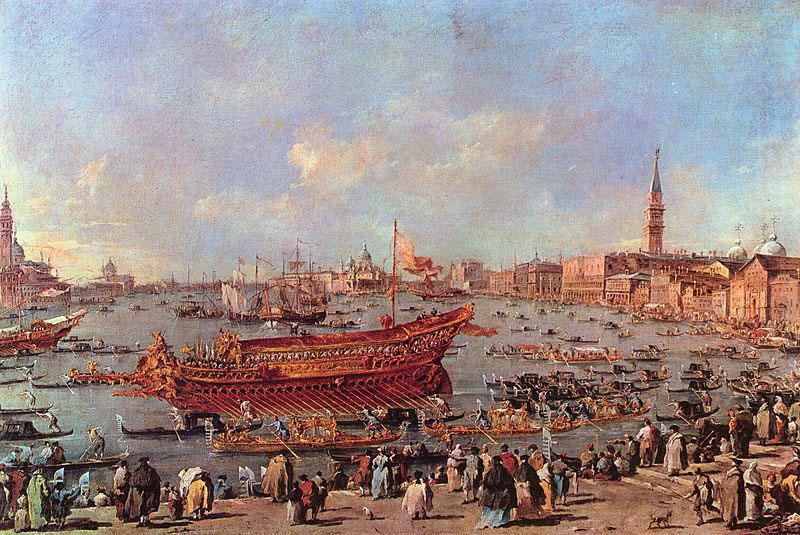 Abfahrt des Bucentaur zum Lido, Francesco Guardi